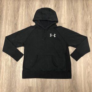 Under Armour Women's Size Large Black Hoodie Sweatshirt Loose Storm Cold Gear